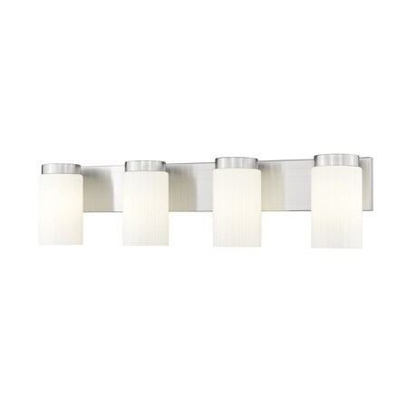 Z-Lite Burk 4 Light Vanity, 30in. W x 7.25in. H, Brushed Nickel 746-4V-BN
